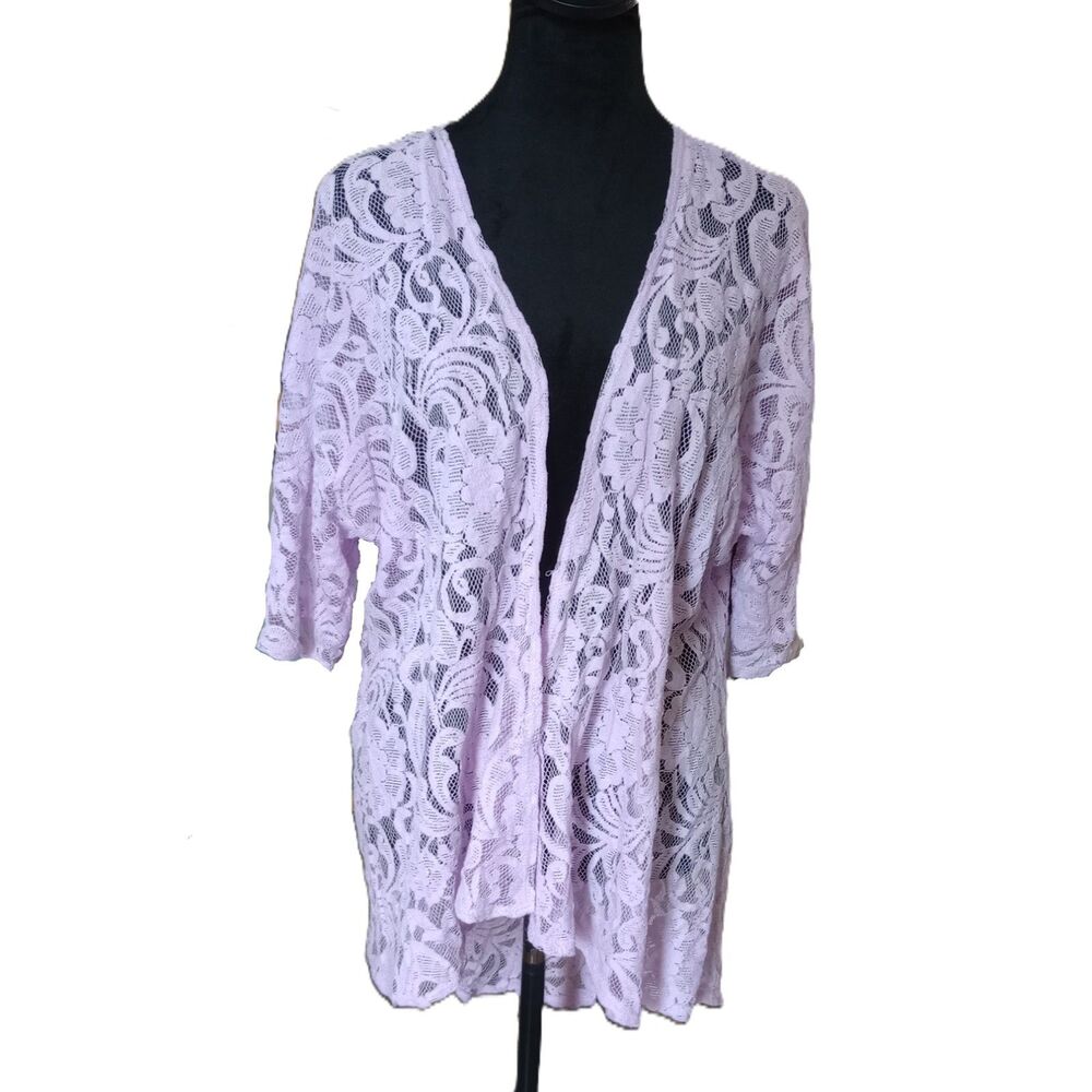 LulaRoe Women's S Purple Lace Open Front Swimsuit Cover Up
